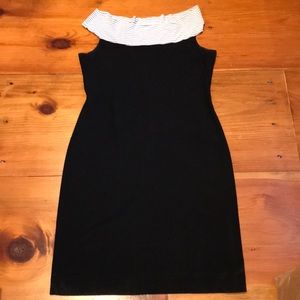 KAROL RICHARDSON L Black Stripe Collar Dress